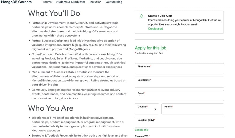 MongoDB careers
